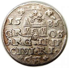 Obrazek 2 dla: Trojak 1586 Stefan Batory Ryga