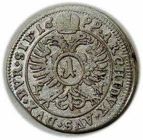 Obrazek 2 dla: 1 krajcar 1699 Leopold I Habsburg Opole