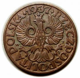Obrazek 2 dla: 5 groszy 1937 II RP Warszawa