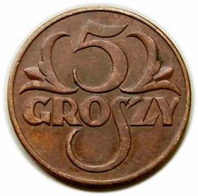 Obrazek dla: 5 groszy 1937 II RP Warszawa