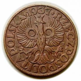 Obrazek 2 dla: 5 groszy 1937 II RP Warszawa