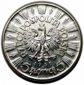 Obrazek 2 dla: 5 złotych 1936 Józef Piłsudski II RP Warszawa