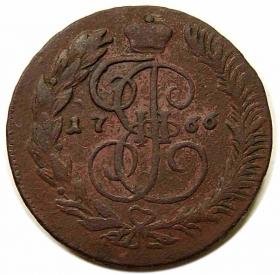 Obrazek dla: 5 kopiejek 1766 Katarzyna II Wielka Rosja Moskwa
