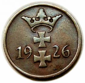 Obrazek 2 dla: 1 fenig 1926 Wolne Miasto Gdańsk Berlin