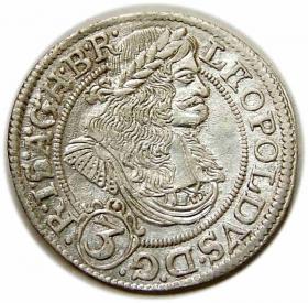 Obrazek dla: 3 krajcary 1670 Leopold I Habsburg Wrocław