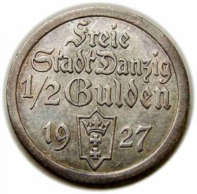 Obrazek dla: 1/2 guldena 1927 Wolne Miasto Gdańsk Berlin