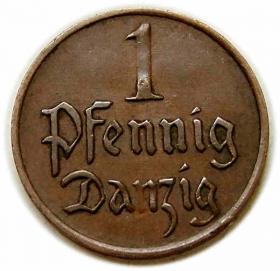Obrazek dla: 1 fenig 1926 Wolne Miasto Gdańsk Berlin
