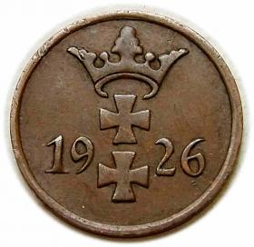 Obrazek 2 dla: 1 fenig 1926 Wolne Miasto Gdańsk Berlin