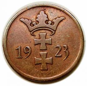 Obrazek 2 dla: 2 fenigi 1923 Wolne Miasto Gdańsk Berlin