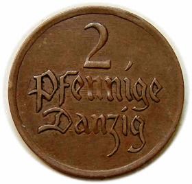 Obrazek dla: 2 fenigi 1926 Wolne Miasto Gdańsk Berlin