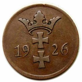 Obrazek 2 dla: 2 fenigi 1926 Wolne Miasto Gdańsk Berlin