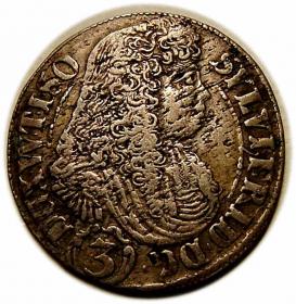 Obrazek dla: 3 krajcary 1678 Sylwiusz Fryderyk Witemberski Księstwo Oleśnicko  Bierutowsko  Radziejowskie Oleśnica