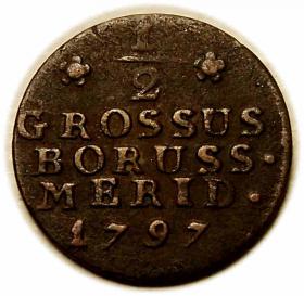 Obrazek dla: Półgrosz 1797 Fryderyk II Wilhelm Prusy Południowe Wrocław