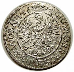 Obrazek 2 dla: 6 krajcarów 1674 Jerzy Wilhelm Księstwo Brzesko  Legnicko  Wołowskie Brzeg