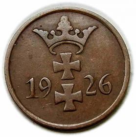 Obrazek 2 dla: 1 fenig 1926 Wolne Miasto Gdańsk Berlin