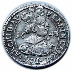 Obrazek dla: 3 krajcary 1645 Ferdynand Karol Austria Tyrol Hall