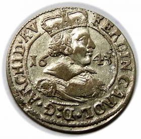 Obrazek dla: 3 krajcary 1643 Ferdynand Karol Austria Tyrol Hall 