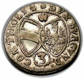 Obrazek 2 dla: 3 krajcary 1643 Ferdynand Karol Austria Tyrol Hall 
