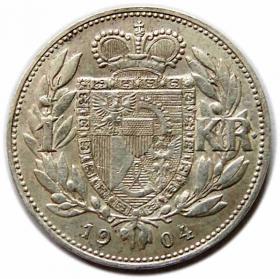 Obrazek 2 dla: 1 korona 1904 Jan II Liechtenstein