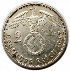 Obrazek 2 dla: 2 marki 1937 F Niemcy Stuttgart