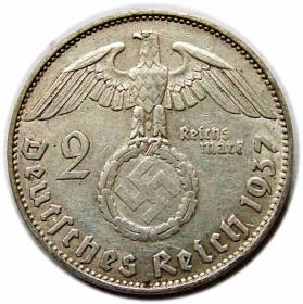 Obrazek 2 dla: 2 marki 1937 J Niemcy Hamburg
