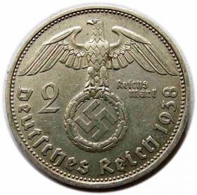 Obrazek 2 dla: 2 marki 1938 D Niemcy Monachium
