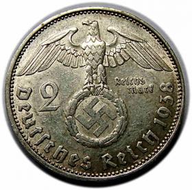 Obrazek 2 dla: 2 marki 1938 J Niemcy Hamburg