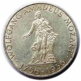 Obrazek dla: 25 szylingów 1956 Wolfgang Amadeus Mozart Austria