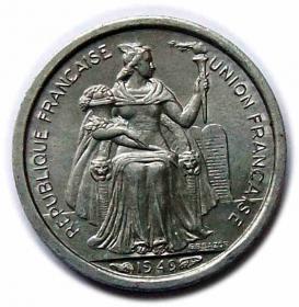 Obrazek 2 dla: 50 centimes 1949 Nowa Kaledonia