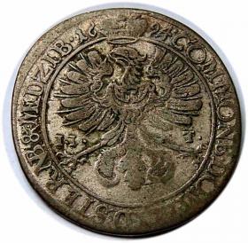 Obrazek 2 dla: 15 krajcarów 1694 Sylwiusz Fryderyk Witemberski Księstwo Oleśnickie Oleśnica
