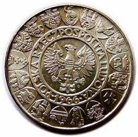 Obrazek 2 dla: 100 złotych 1966 Tysiąclecie Państwa Polskiego Mieszko i Dąbrówka PRL Warszawa