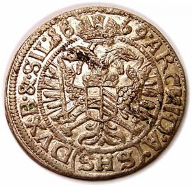 Obrazek 2 dla: 3 krajcary 1669 Leopold I Habsburg Śląsk Wrocław