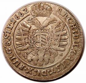 Obrazek 2 dla: 15 krajcarów 1662 Leopold I Habsburg Śląsk Wrocław