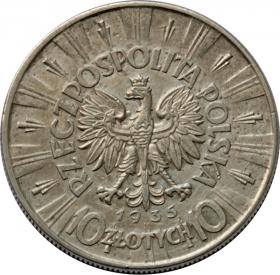 Obrazek 2 dla: 10 złotych 1935 Józef Piłsudski II RP Warszawa