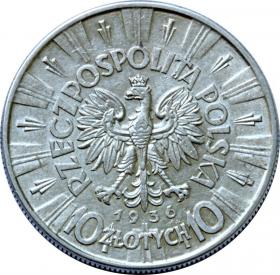 Obrazek 2 dla: 10 złotych 1936 Józef Piłsudski II RP Warszawa