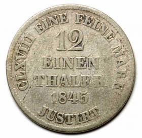 Obrazek 2 dla: 1/12 talara 1845 Ernest August V Hanowerski Hanower