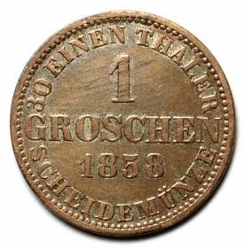Obrazek dla: Grosz 1858 Jerzy V Hanower