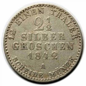 Obrazek 2 dla: 2 1/2 silber groschen 1842 Fryderyk Wilhelm IV Niemcy Berlin