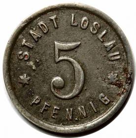 Obrazek 2 dla: 5 fenigów 1918 Wodzisław Śląski / Loslau