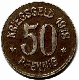 Obrazek 2 dla: 50 fenigów 1918 Wodzisław Śląski / Loslau