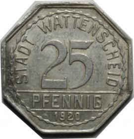 Obrazek dla: 25 fenigów 1920 Wattenscheid