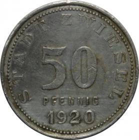 Obrazek dla: 50 fenigów 1920 Zwiesel