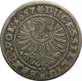 Obrazek 2 dla: 3 krajcary 1657 Jerzy III, Ludwik IV, Chrystian Księstwo BrzeskoLegnickoWołowskie Brzeg