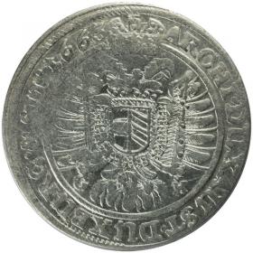 Obrazek 2 dla: 15 krajcarów 1663 Leopold I Habsburg Wrocław