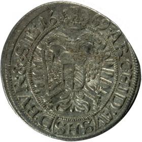 Obrazek 2 dla: 3 krajcary 1669 Leopold I Habsburg Wrocław