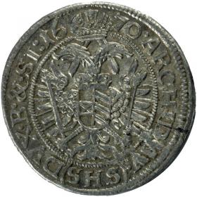 Obrazek 2 dla: 3 krajcary 1670 Leopold I Habsburg Wrocław