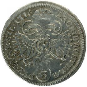 Obrazek 2 dla: 3 krajcary 1716 Karol VI Habsburg Wrocław
