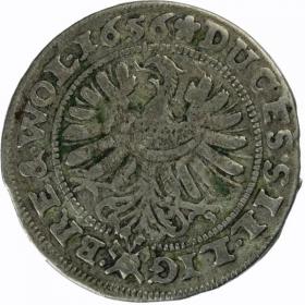 Obrazek 2 dla: 3 krajcary 1656 Jerzy III, Ludwik IV, Chrystian, Księstwo Brzesko  Legnicko  Wołowskie, Brzeg