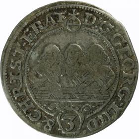 Obrazek dla: 3 krajcary 1658 Jerzy III, Ludwik IV, Chrystian, Księstwo Brzesko  Legnicko  Wołowskie, Brzeg
