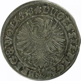 Obrazek 2 dla: 3 krajcary 1658 Jerzy III, Ludwik IV, Chrystian, Księstwo Brzesko  Legnicko  Wołowskie, Brzeg